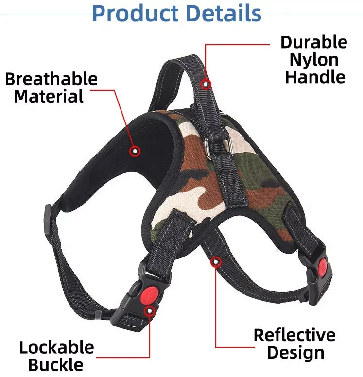 No Pull Dog Harness Adjustable Reflective Vest For Dogs