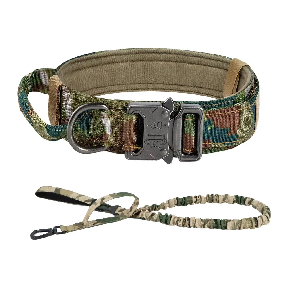 Adjustable Tactical Dog Collar And Leash Set With Control Handle