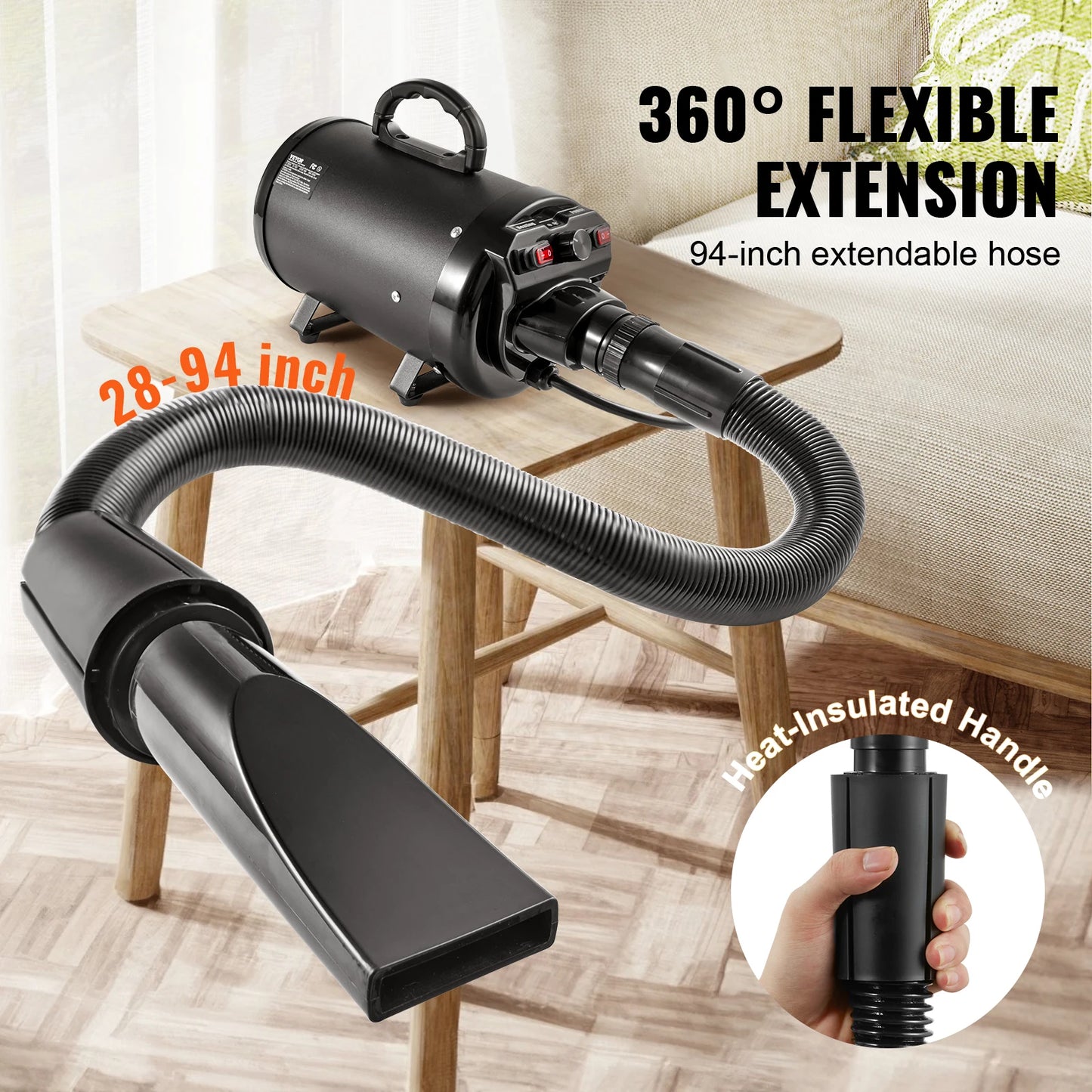 SucceBuy 2000W Dog Blow Dryer With Adjustable Speed For Pets