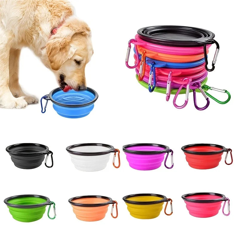 Portable Pet Food Bowl Durable TPR Collapsible Travel Bowl