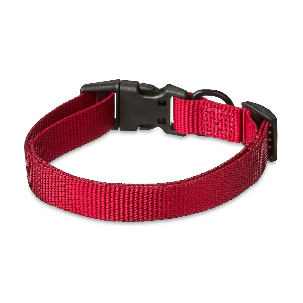 Adjustable Polyester Dog Collar with D Ring and Reflective Stitching