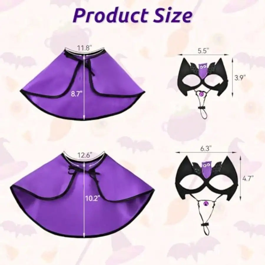 Pet Vampire Cloak Halloween Costume Cape With Bat Mask