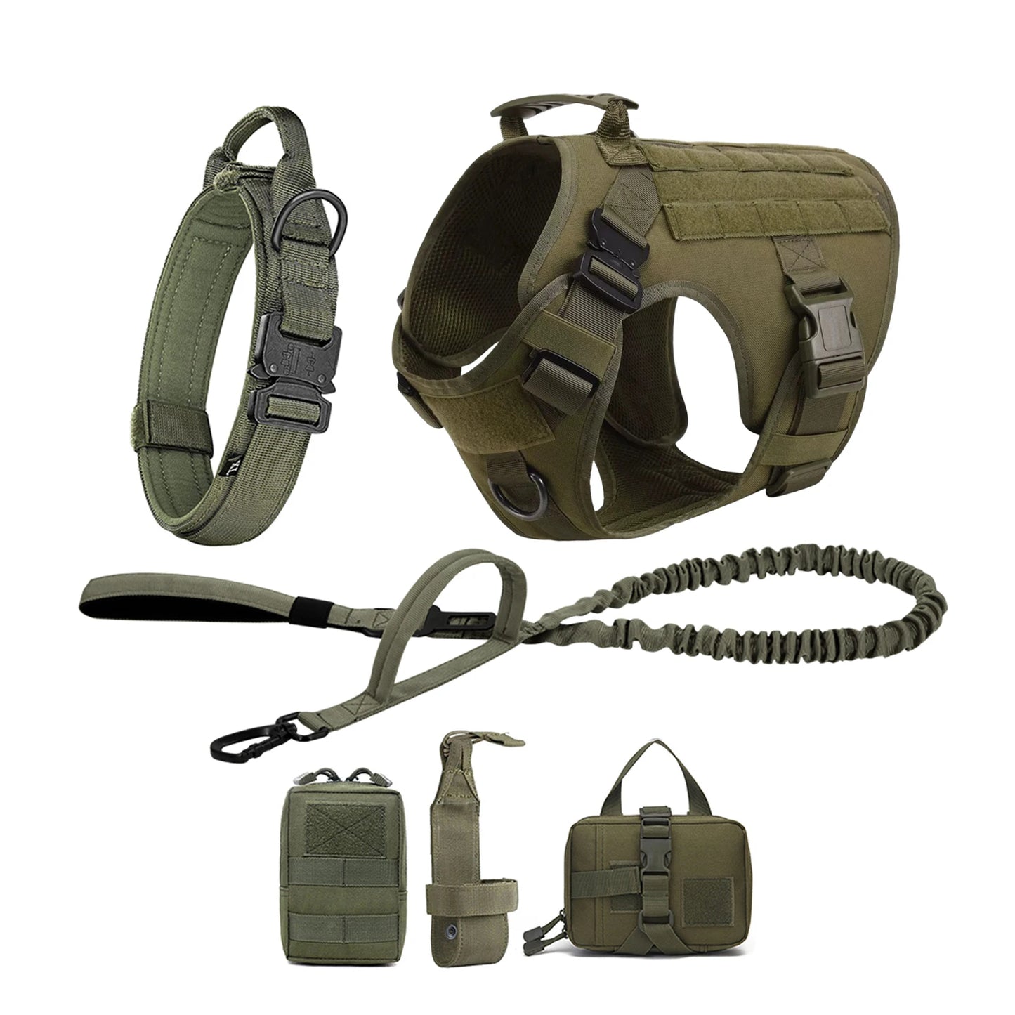 Tactical Dog Harness With Molle Pouches For All Dogs