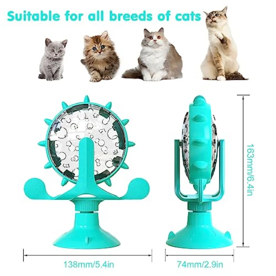 Rotating Interactive Cat And Dog Treat Dispenser Feeder Toy