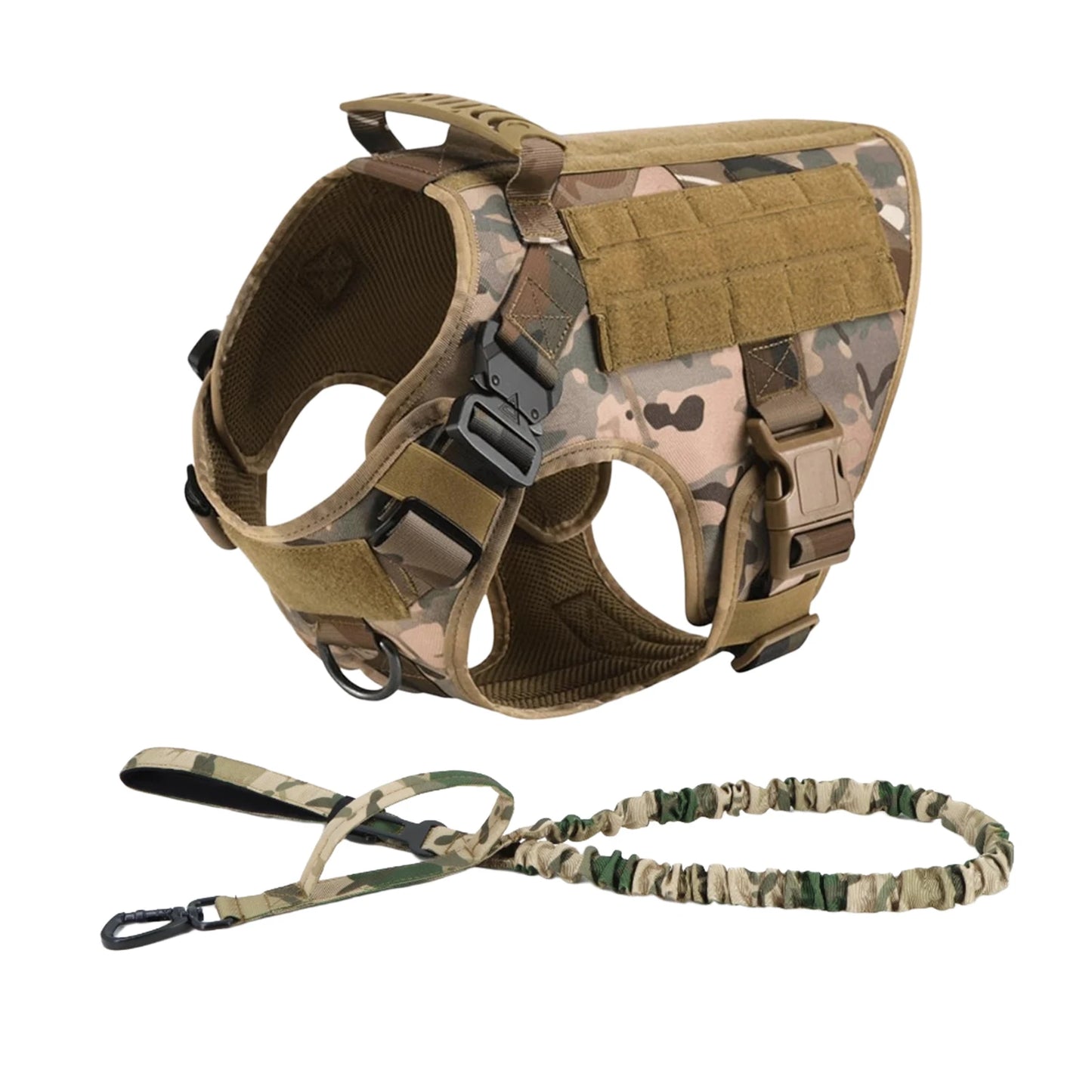 Tactical Dog Harness With Molle Pouches For Medium And Large