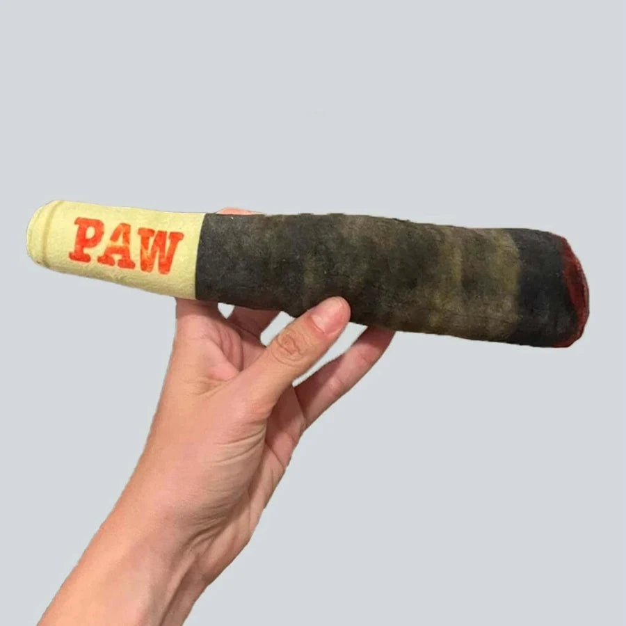 Funny Interactive Dog Toy Plush Squeaky Cigar Design Chew Toy