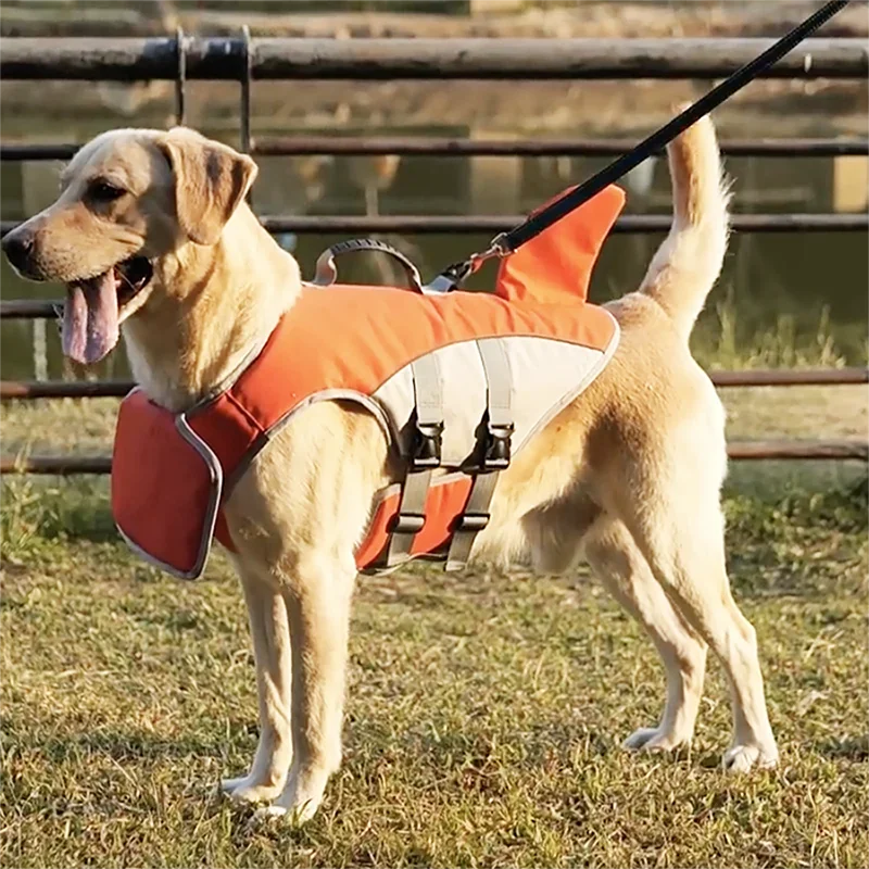 New Pet Dog Life Vest Shark Fin Shape Swimming Vest