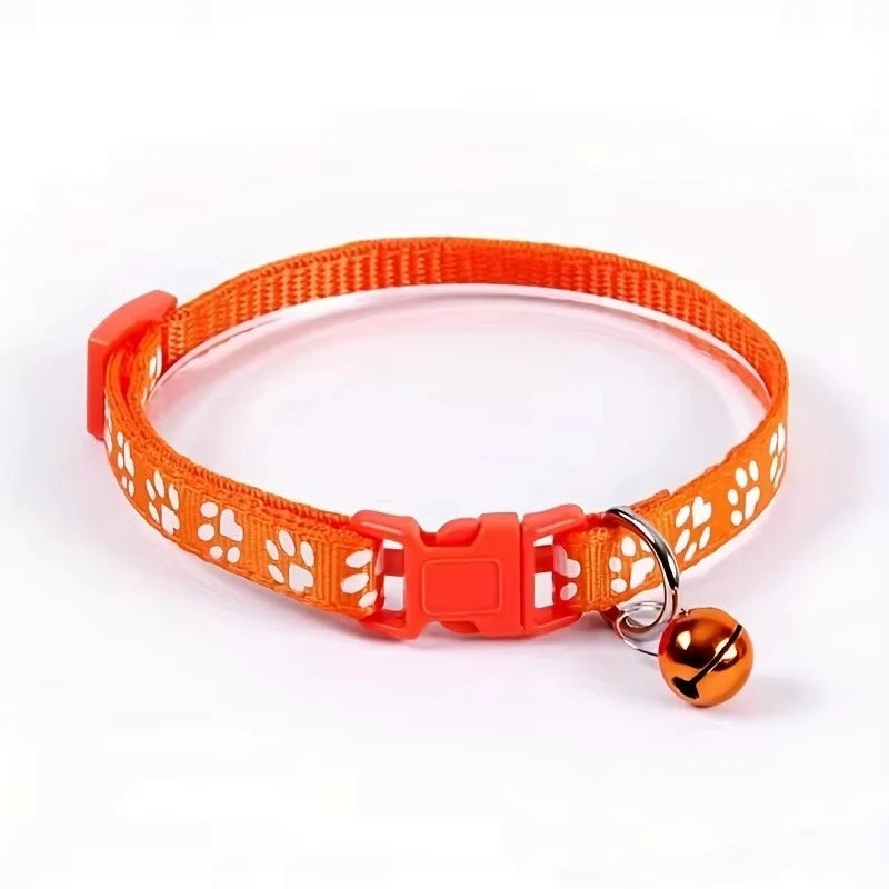 Adjustable Cat Collar With Bell And Ribbon For Pets