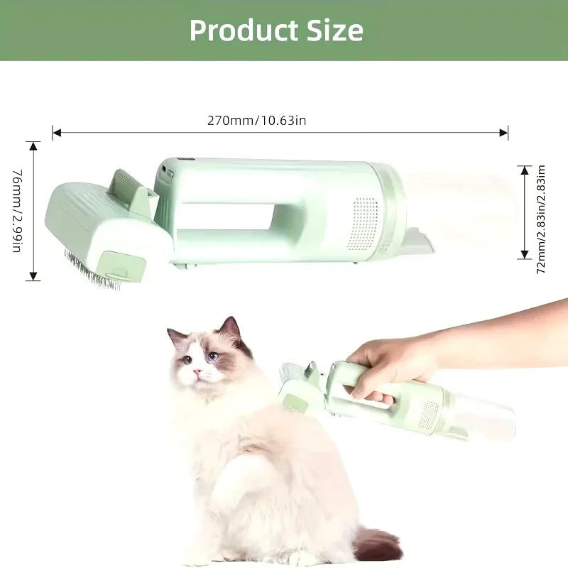 Cat Grooming Vacuum Kit With 5 Brushes For All Pets