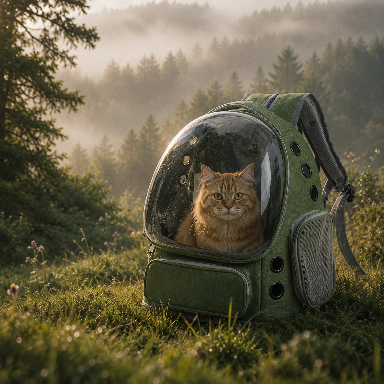 XMSJ Transparent Pet Backpack Carrier For Small Cats And Dogs