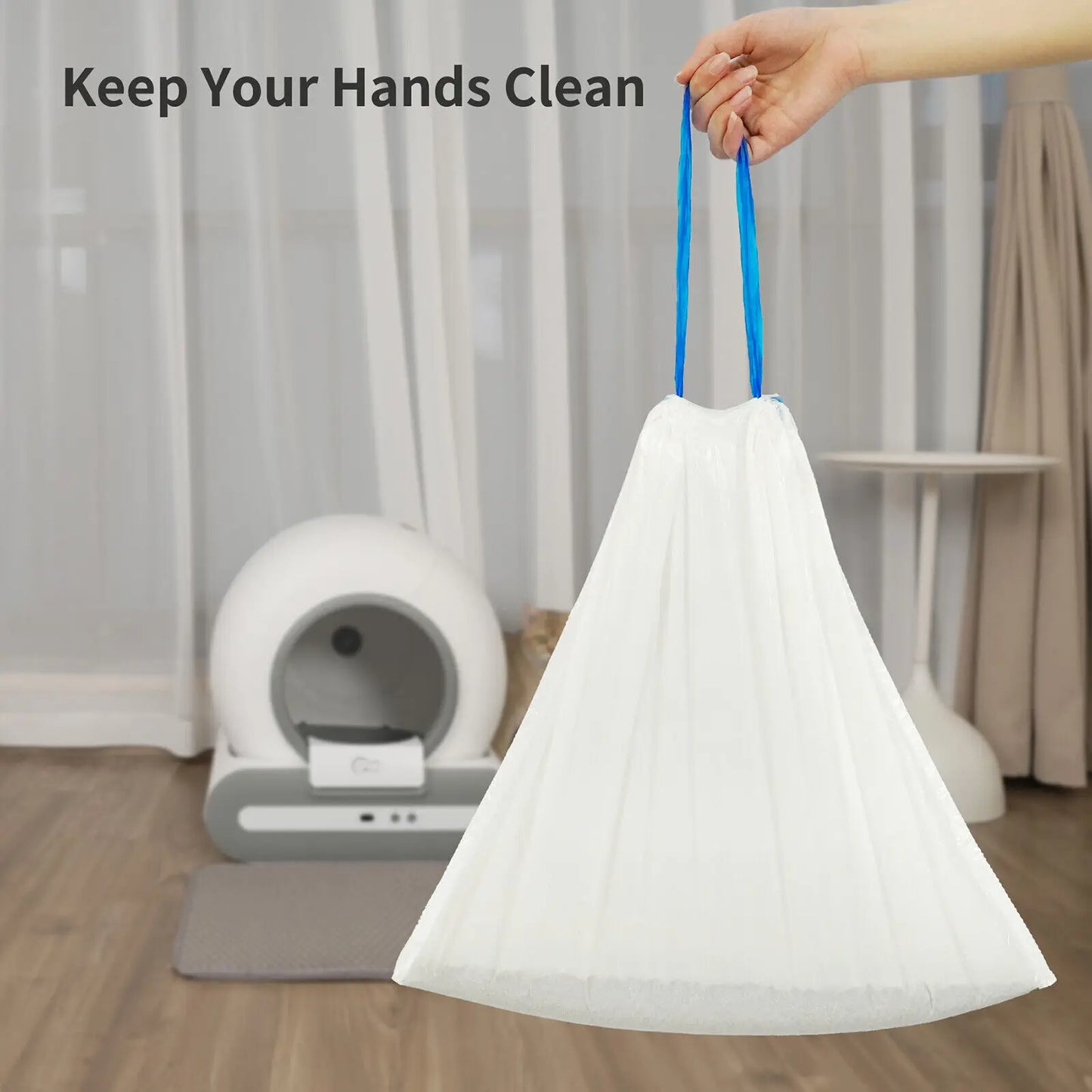 DOEL Cat Litter Box Self-Cleaning Liners Drawstring Bags 60 Count