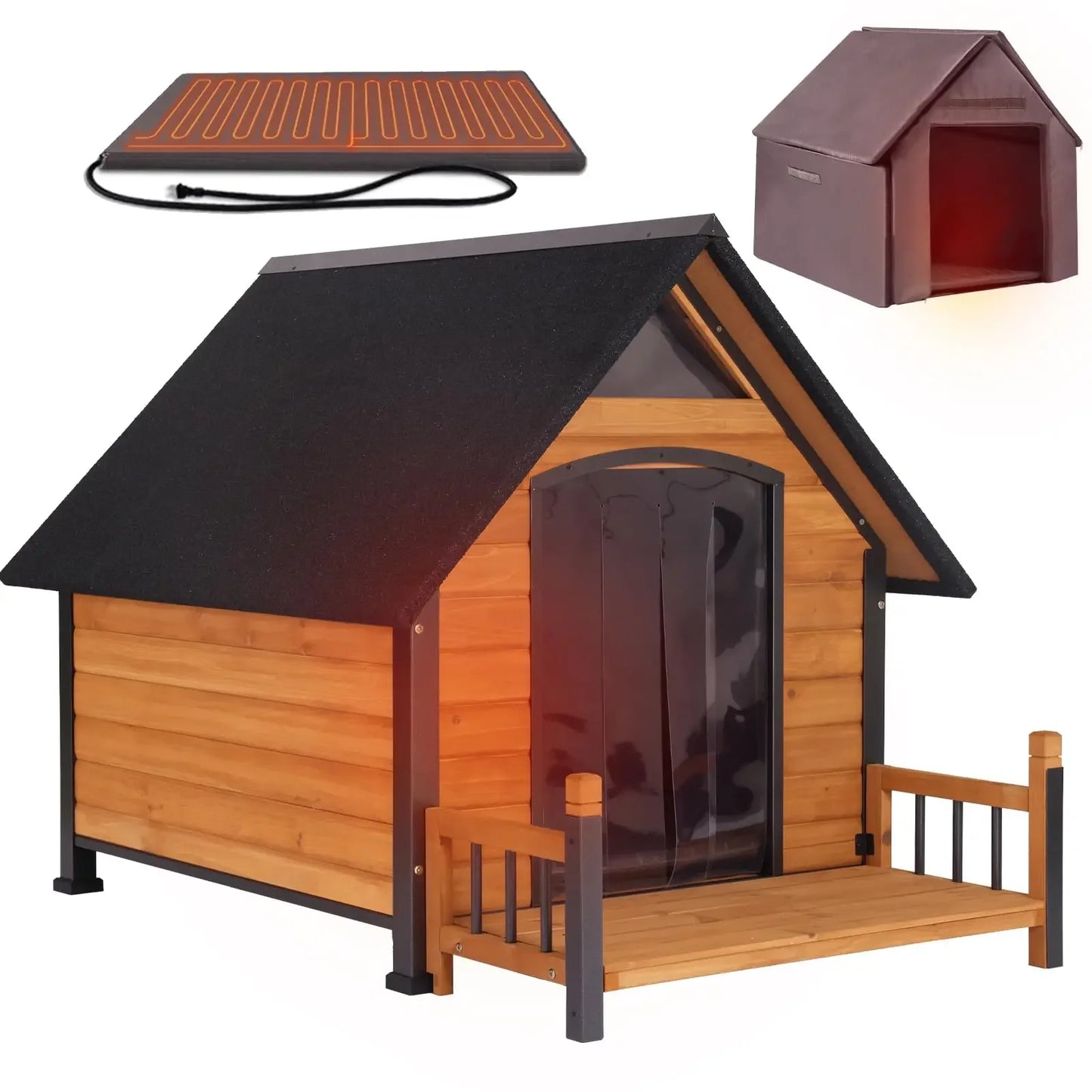 GUTINNEEN Outdoor Heated Dog House With Insulation And Pad