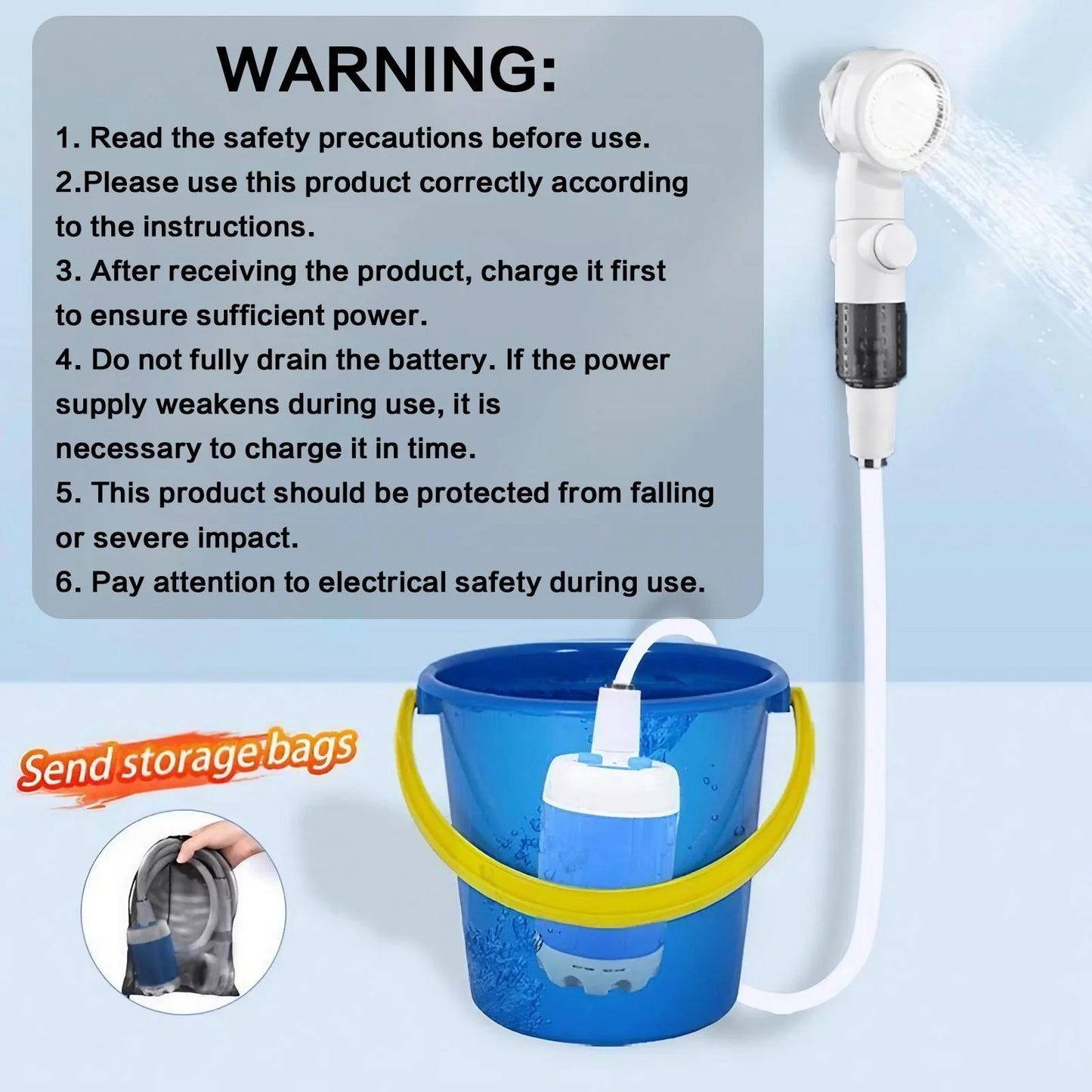 Portable Rechargeable Handheld Shower Sprayer For Pets Cars And Gardens