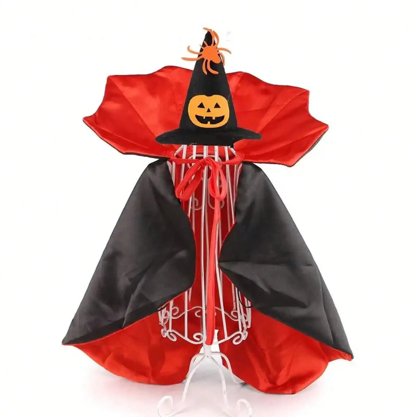 Stand Collar Halloween Pet Costume Adjustable Dog Cape Soft Polyester