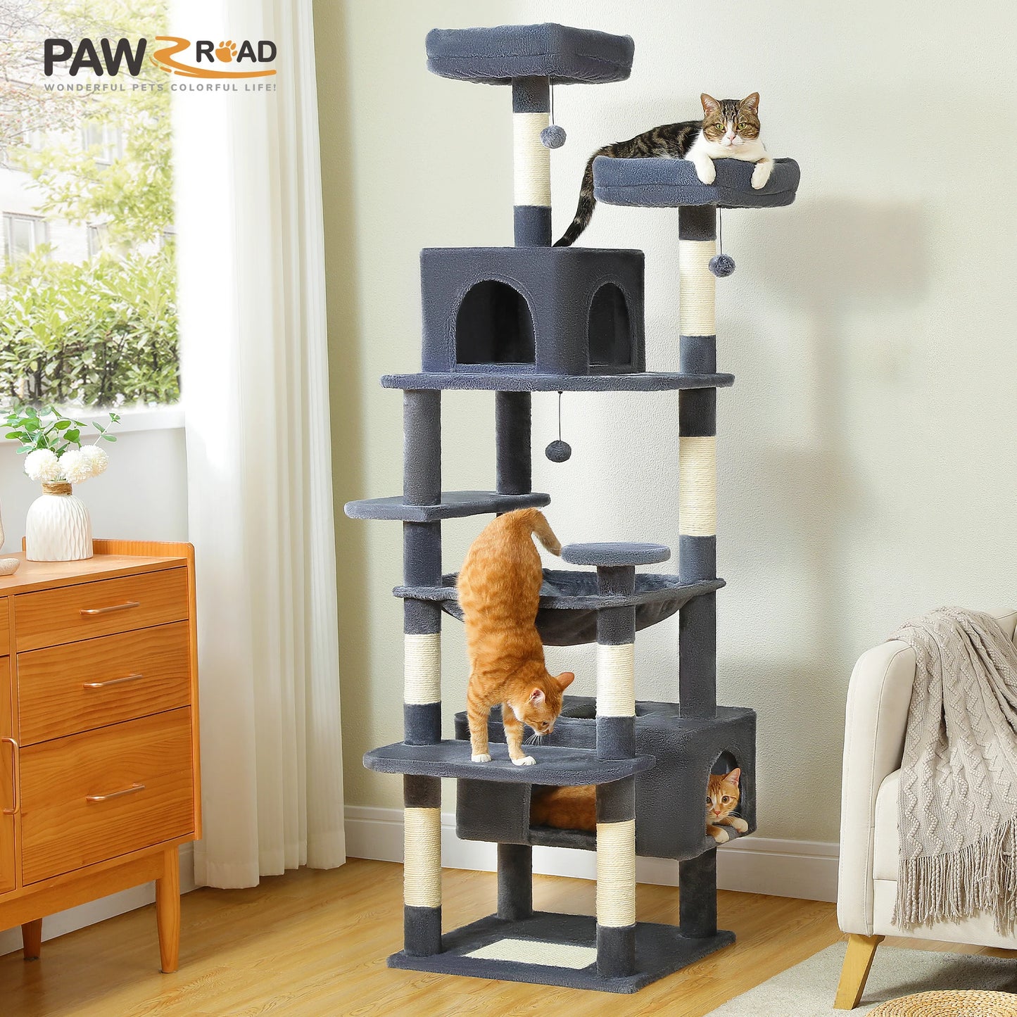 PAWZ Road Indoor Cat Tree With Sisal Scratching Posts