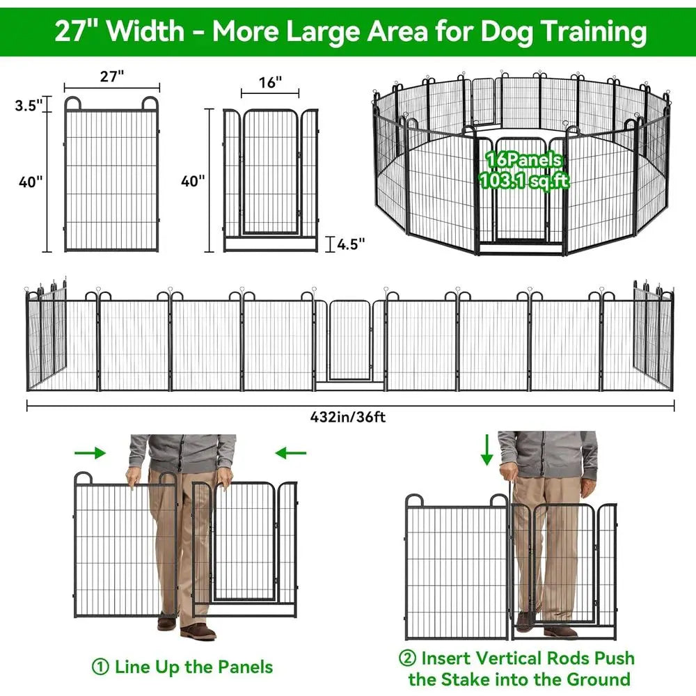 Durable Metal Dog Playpen Featuring Anti Rust Coating For Secure Outdoor Pets