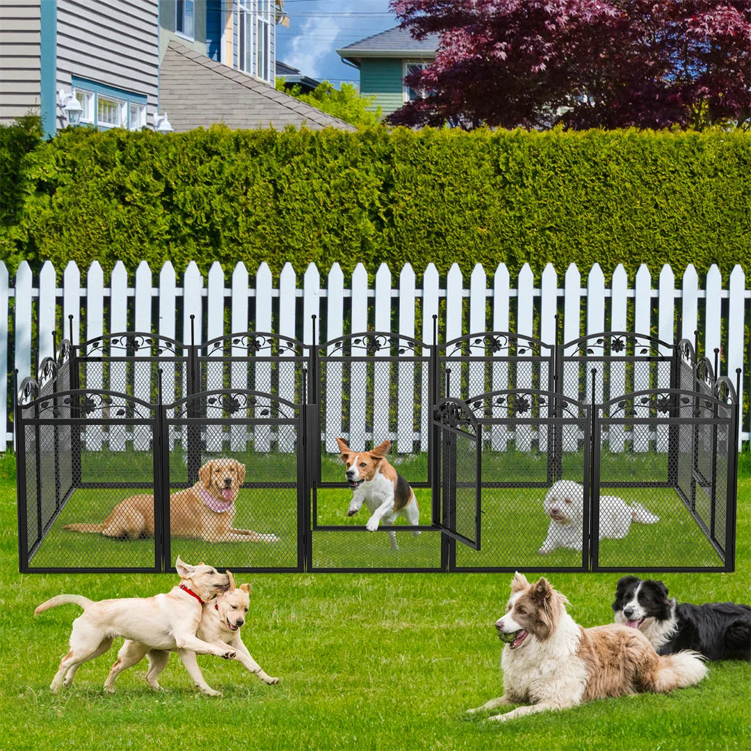 BINGOPAW 8-Panel Heavy Duty Dog Playpen With Waterproof Pad
