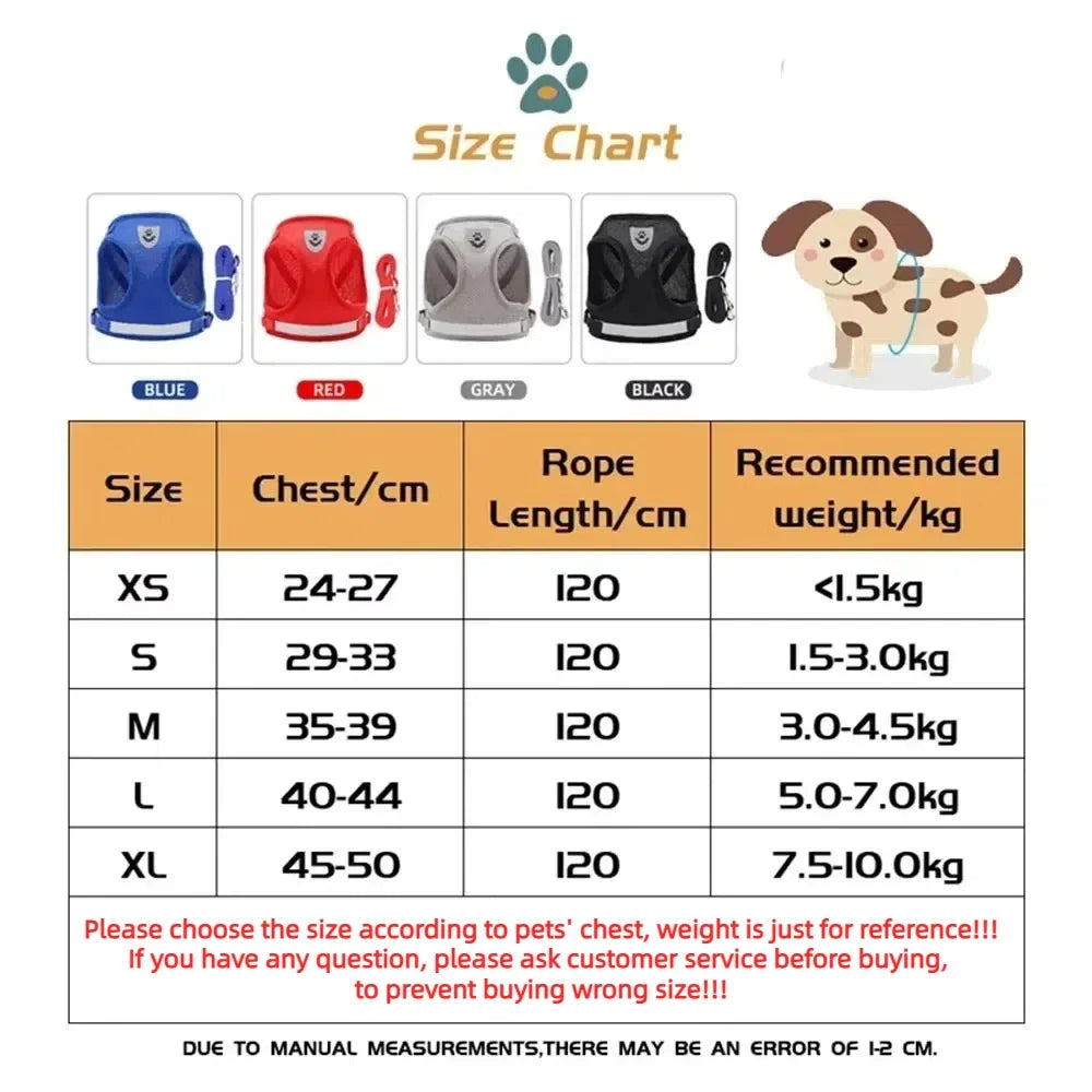 CAIBAN Cat Harness Leash Set Reflective Mesh Vest Adjustable