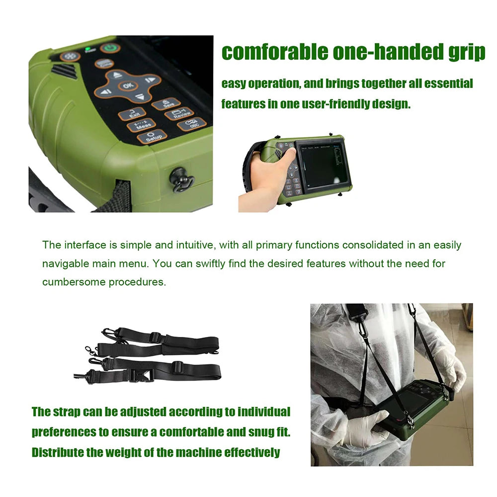 DAWEI Portable Veterinary Ultrasound Scanner with 3.5MHz Convex Probe