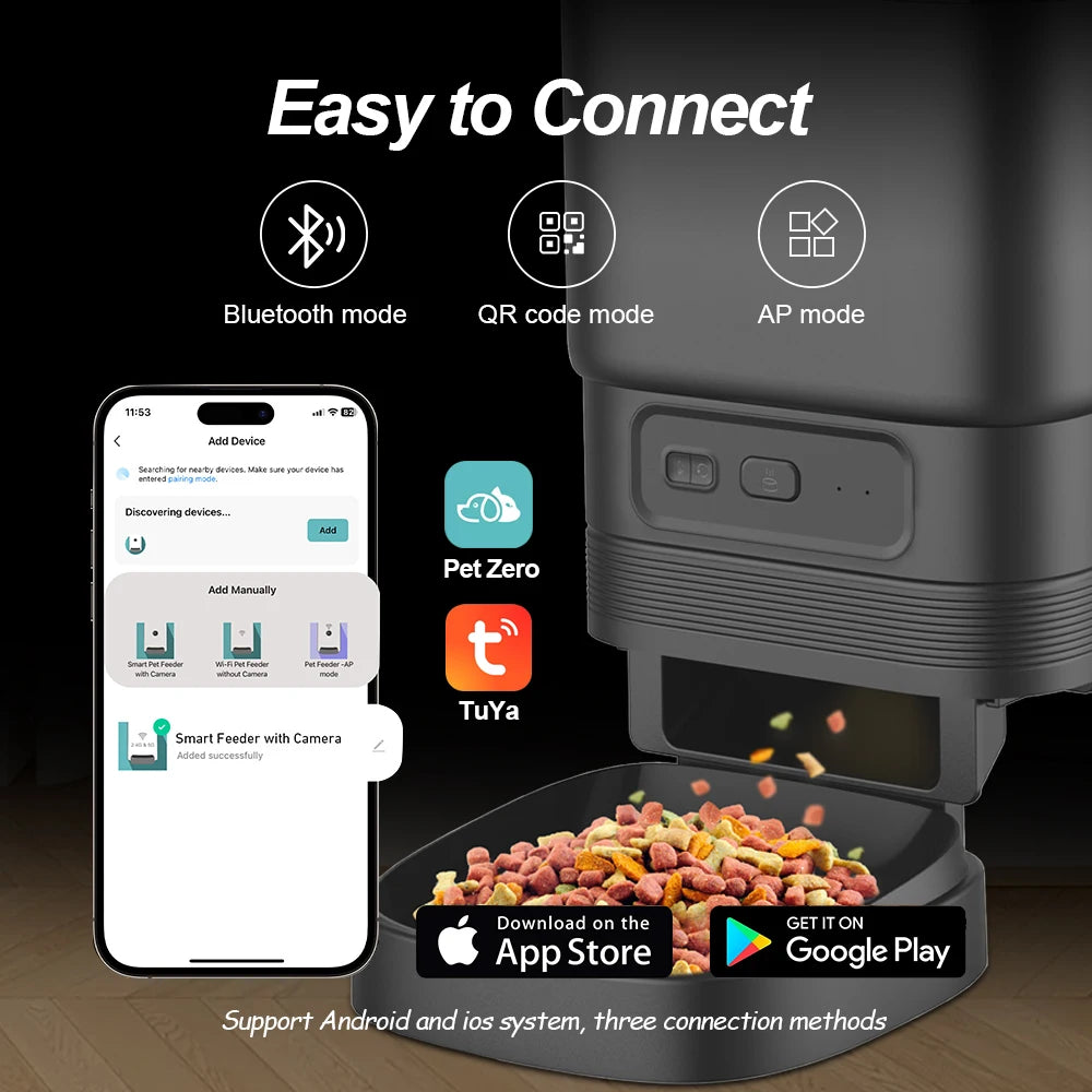 Nityers Smart Automatic Cat Feeder With Tuya App Timed Feeding