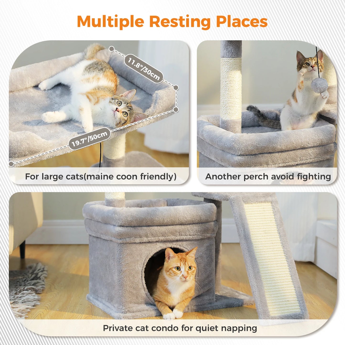 PAWZ Road Small Cat Tree Indoor Tower With Sisal Scratching Post