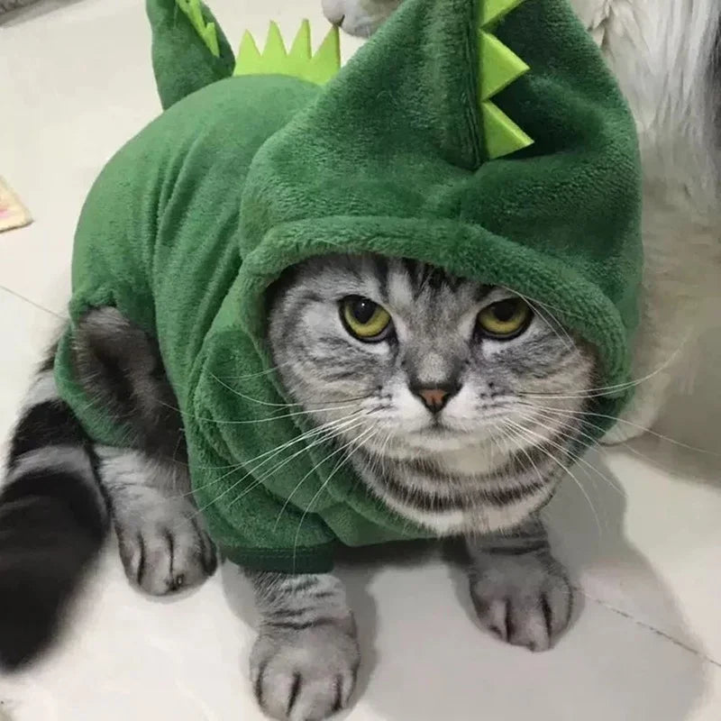 Halloween Dinosaur Cosplay Fleece Hoodie For Cats And Dogs