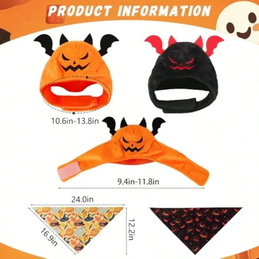 Halloween Pet Costumes Pumpkin Bat Styles With Decorative Scarves