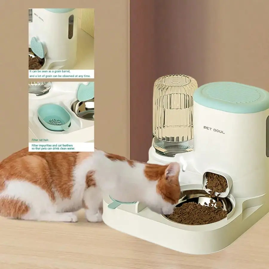 2 In 1 Automatic Pet Feeder Water Dispenser Detachable