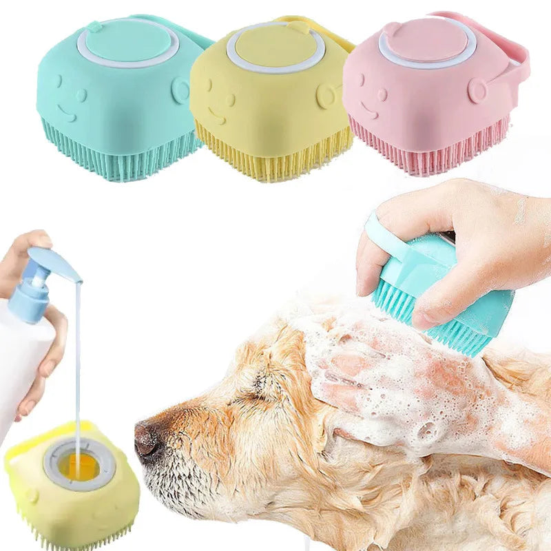 Strongwolf Silicone Pet Bath Massage Gloves Dog Cat Brush Accessory