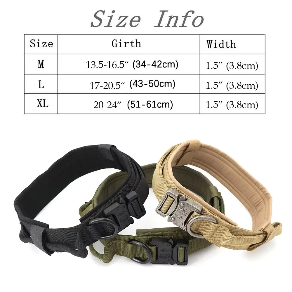 Adjustable Tactical Dog Collar And Leash Set With Control Handle