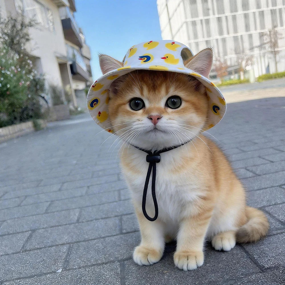 Summer Cat Dog Sunscreen Fisherman Hat for Cats and Dogs