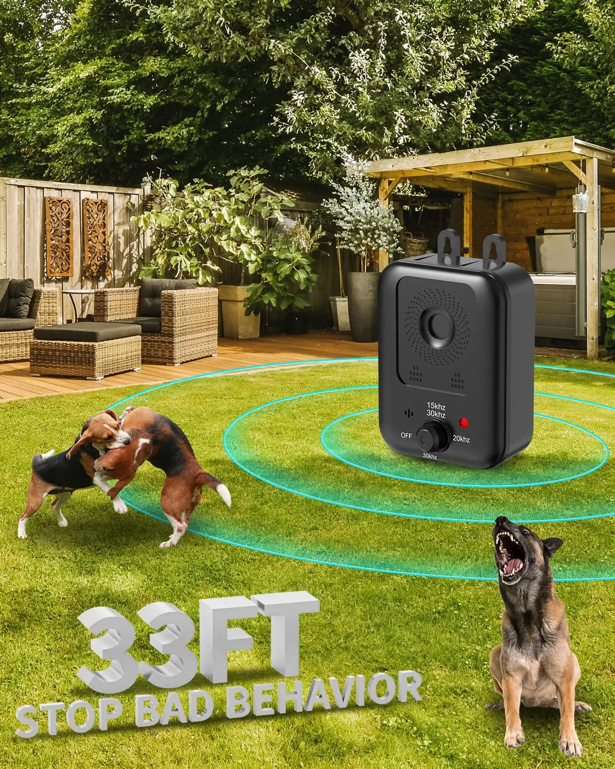 PetEdu Automatic Dog Bark Deterrent Rechargeable Ultrasonic Bark Control