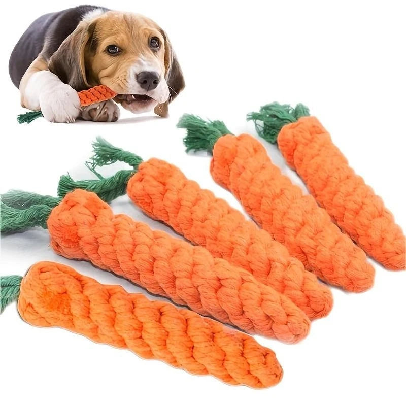 Pet Knot Toy CarrotShaped For Dogs And Cats Fleece Rope