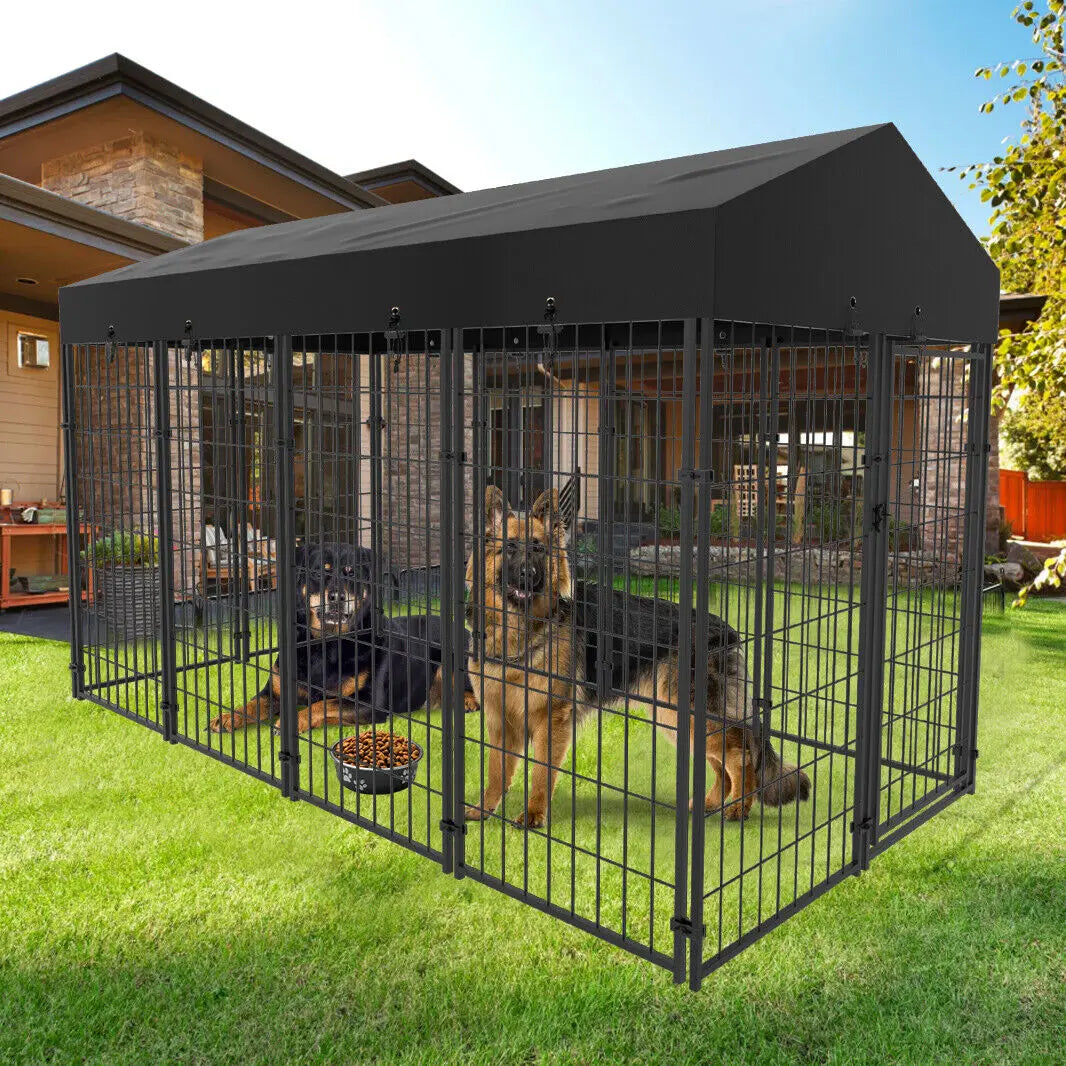 Dog Cage Outdoor Pet Run Enclosure With Roof Playpen