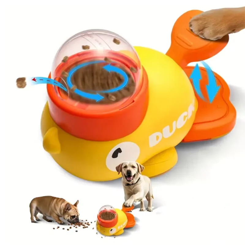 Interactive Puzzle Dog Feeder With Anti-slip Bottom Duck Design