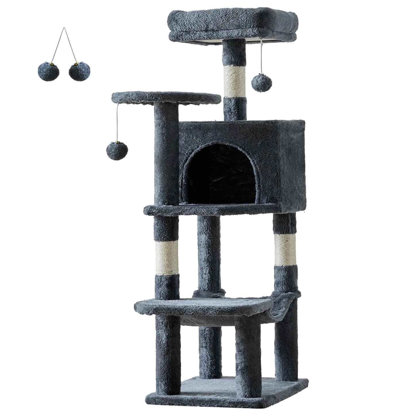 JHK Cat Tree Tall Multi-Cat Climbing Tower With Sisal Posts