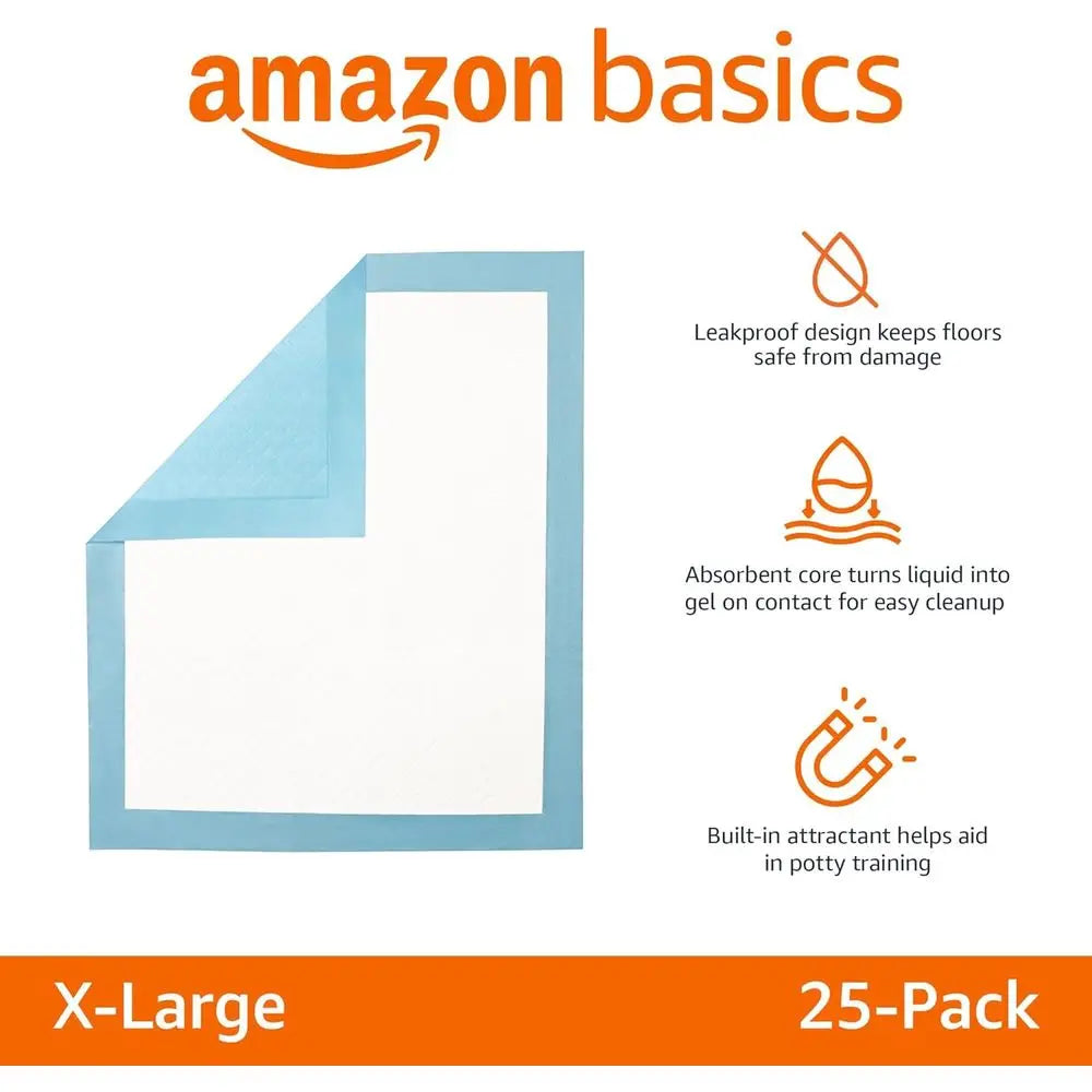 Absorbent Dog Potty Pads 5 Layer Quick Dry Surface 25 Count