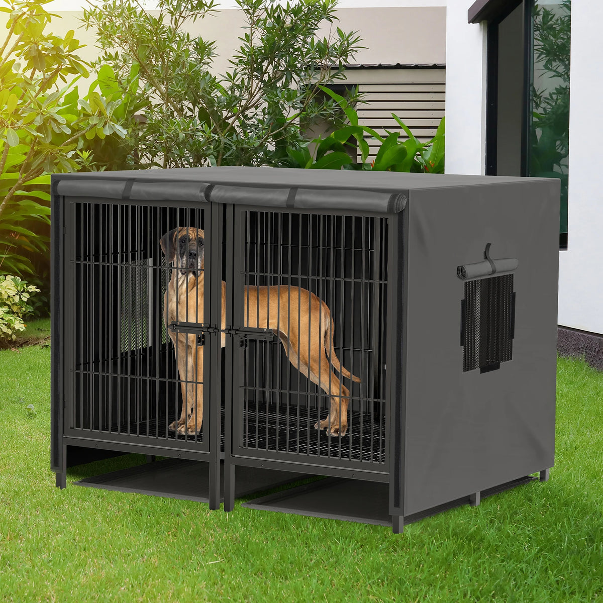 BINGOPAW Heavy Duty Metal Dog Crate With Removable Divider