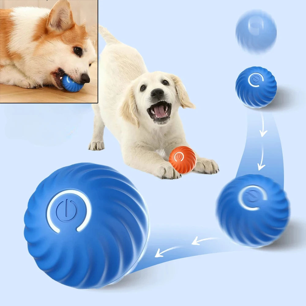 Automatic Moving Ball Dog Toy USB Interactive Chew Ball