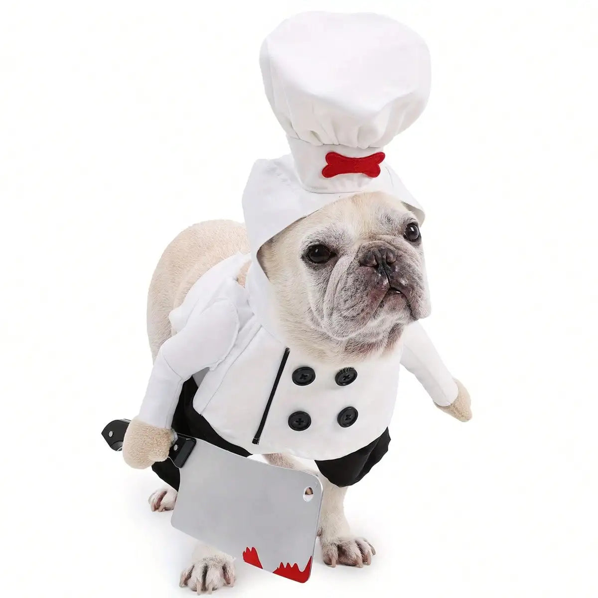 Dog Halloween Chef Costume Outfit With Matching Hat