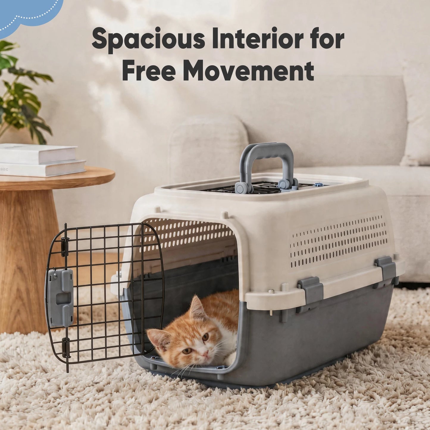 Front Top Load Pet Carrier With Wire Door And Latches