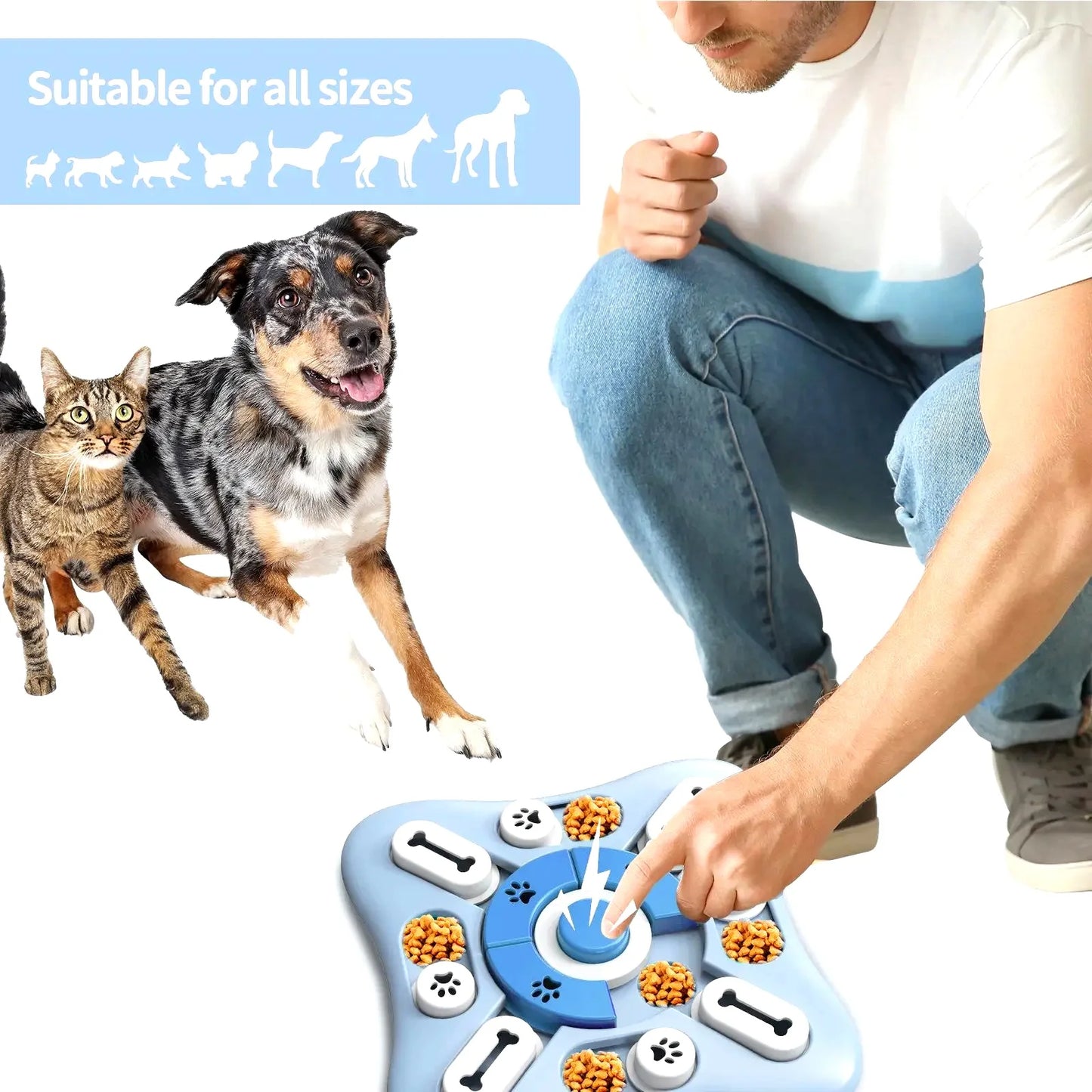 Slow Feeder Dog Toy Puzzle Treat Dispenser For Smart Training