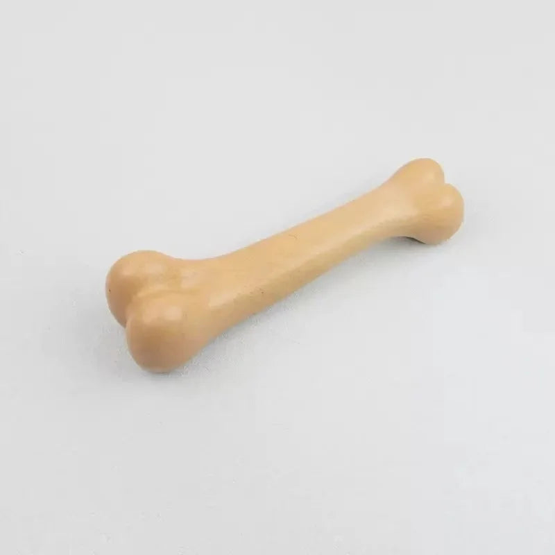 Indestructible Natural Wood Dog Bone Chew Toy For Happy Puppies