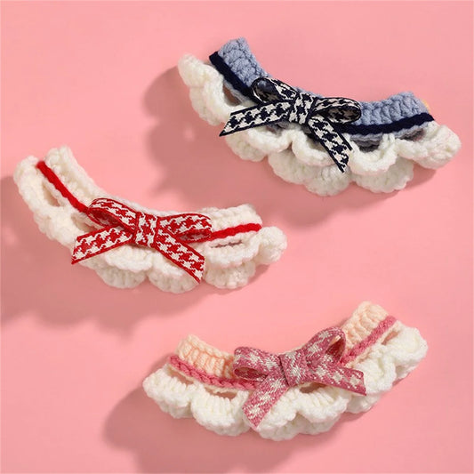 Adjustable Absorbent Pet Collar With Decorative Bow Knot Design