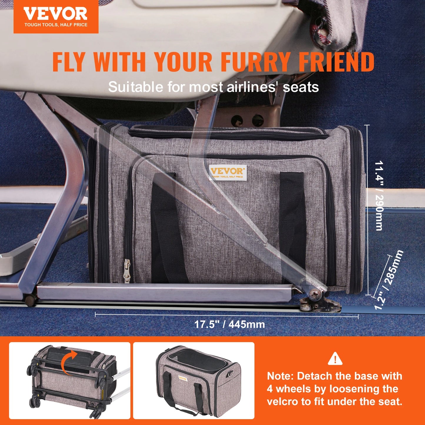 Pet Carrier Backpack With Telescopic Handle And Wheels