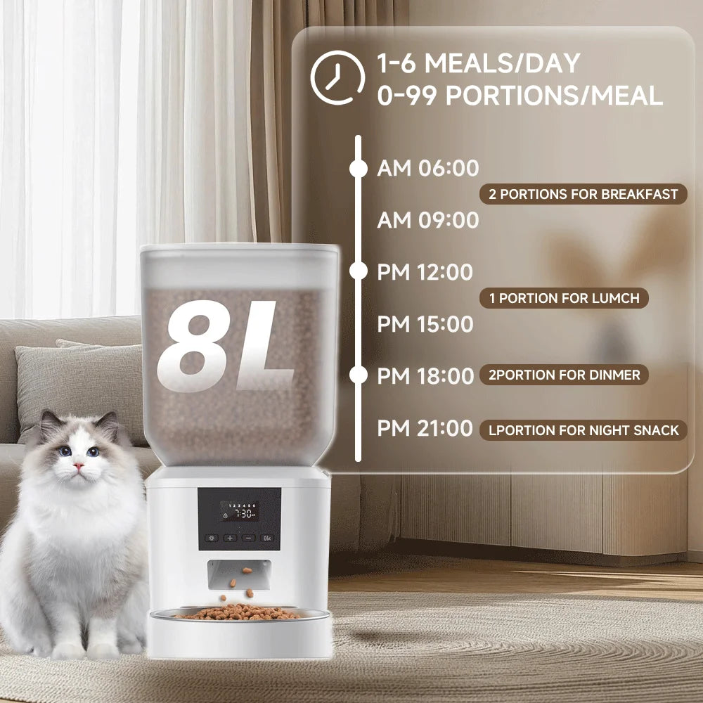 Nityers Automatic Cat Feeder Key Control And Voice Recorder