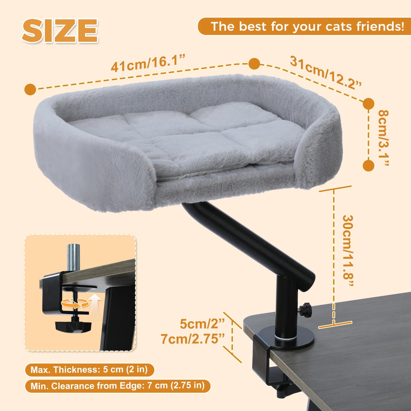 PAWZ Road Cat Desk Bed 360 Rotatable Stand For Cats