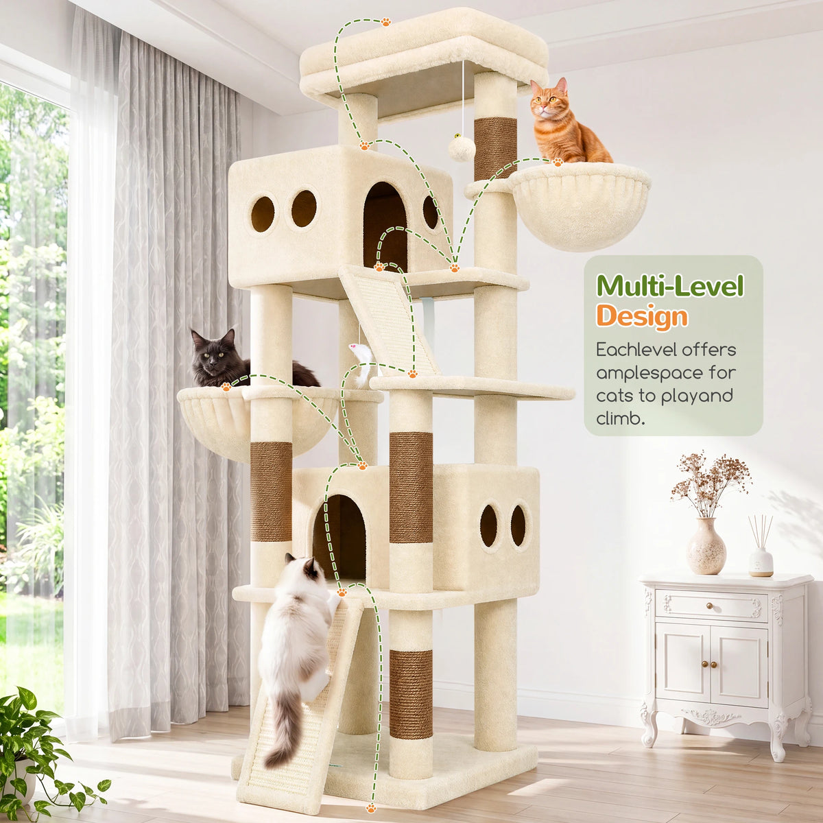 Globlazer Multi-Level Cat Tree Tower With Condos And Hammocks