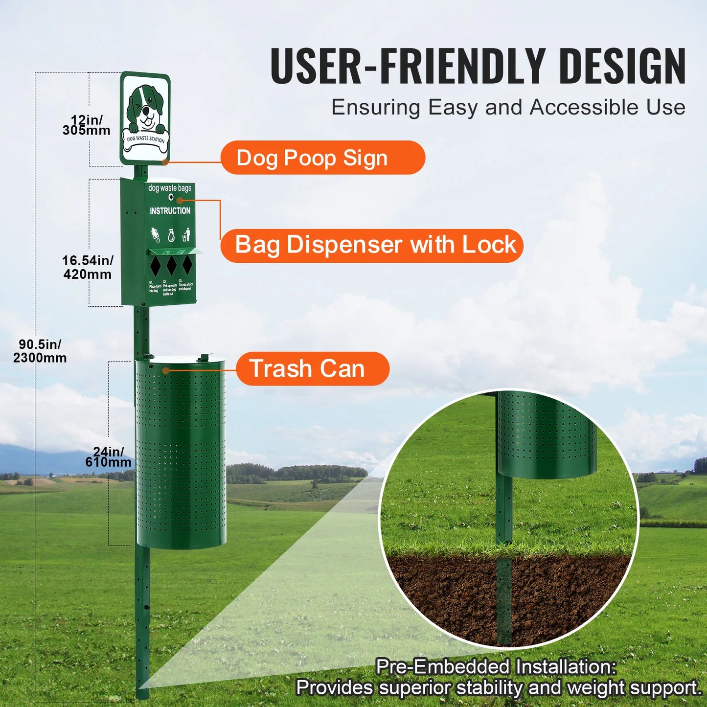 Commercial Dog Waste Station With Hand Wash And Bag Dispenser