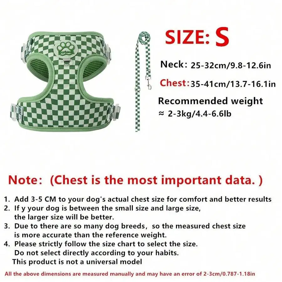 Breathable Mesh Dog Harness And Durable Leash Set For Pets